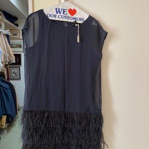 New with tag’s navy Club Monaco silk dress